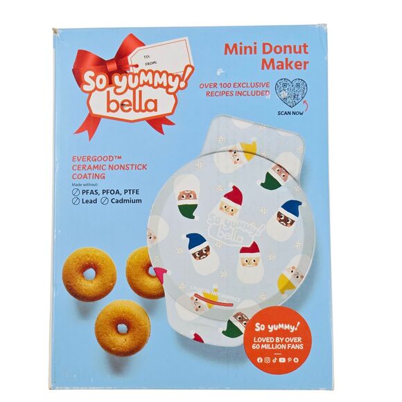 So Yummy! Bella Mini Donut Maker - Santa Claus Pattern - Picture 1 of 5